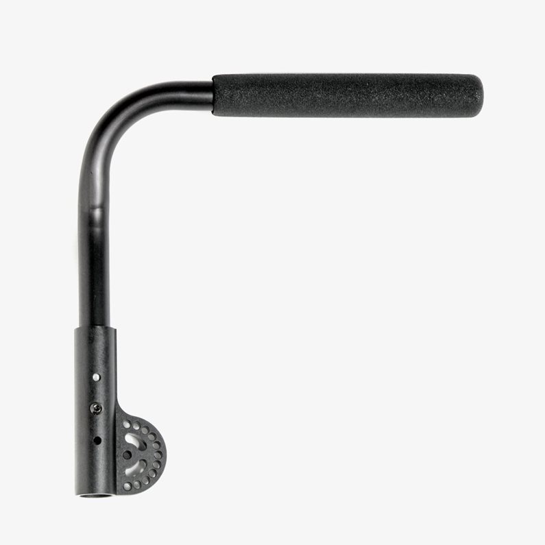 Accoudoir tube, escamotable latéralement et amovible