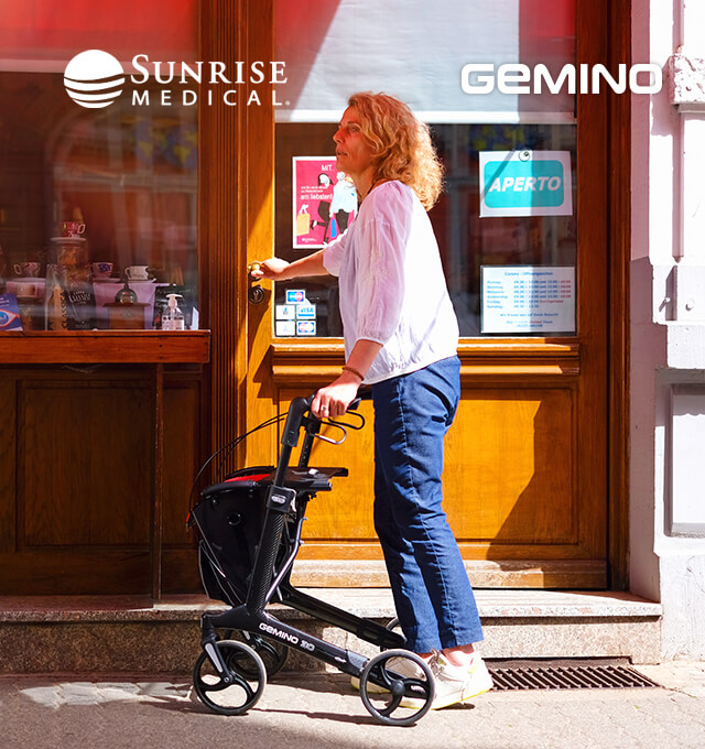 Gemino 30 Carbon - Un rollator léger haut de gamme en carbone, parfaitement adapté à la vie active de vos clients.. En savoir plus